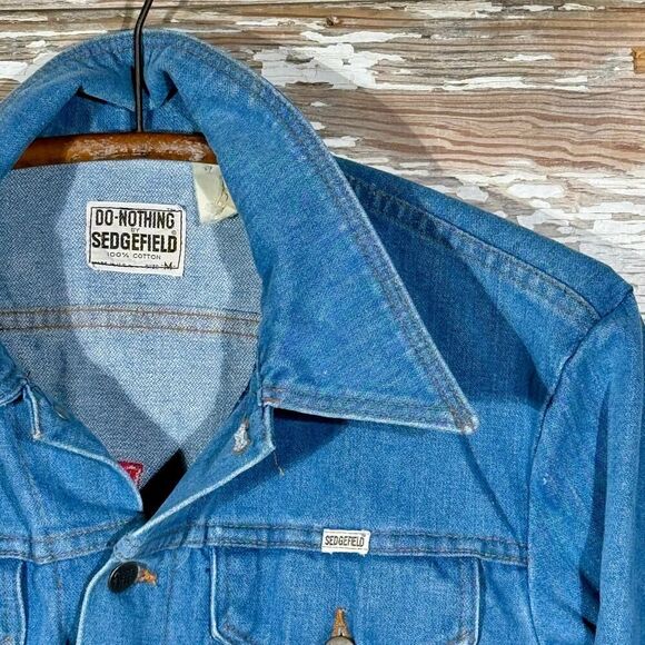 Vintage VTG 70s USA DO-NOTHING Sedgefield Jean‎ Jacket Grease Movie - Picture 4 of 12